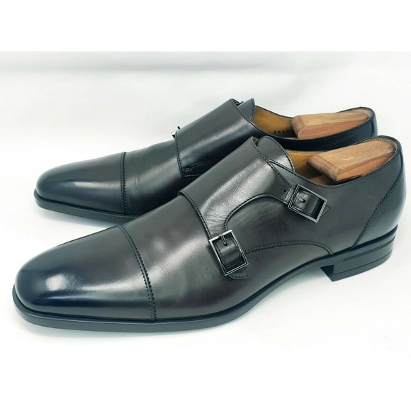 Hugo Boss Vero Cuoio Brown Leather Double Monk Strap Oxfords BOSS - Double-strap monk shoes in leather - Dark Brown main image 4
